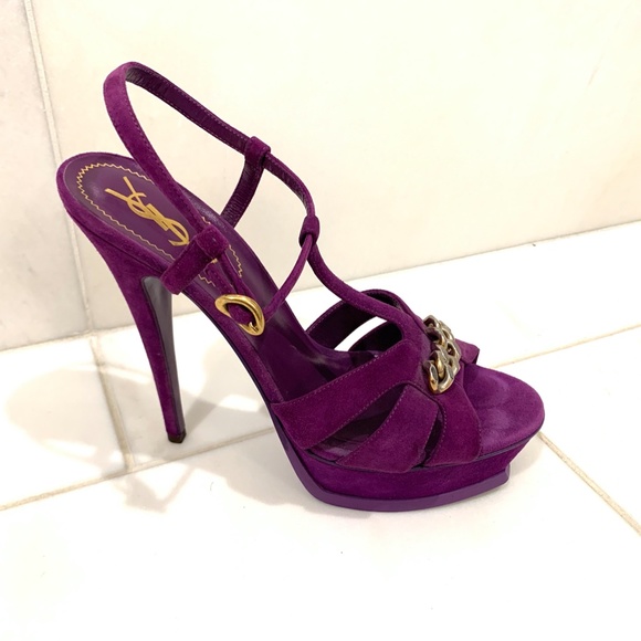 YSL Yves Saint Laurent Tribute Heels in Purple 40 - Picture 4 of 7